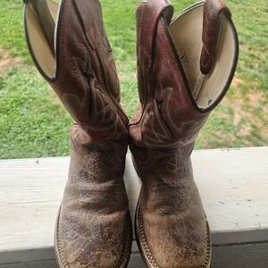 Old West Kids Cowboy Boots - Brown and Tan